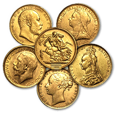 British Gold Sovereigns various years